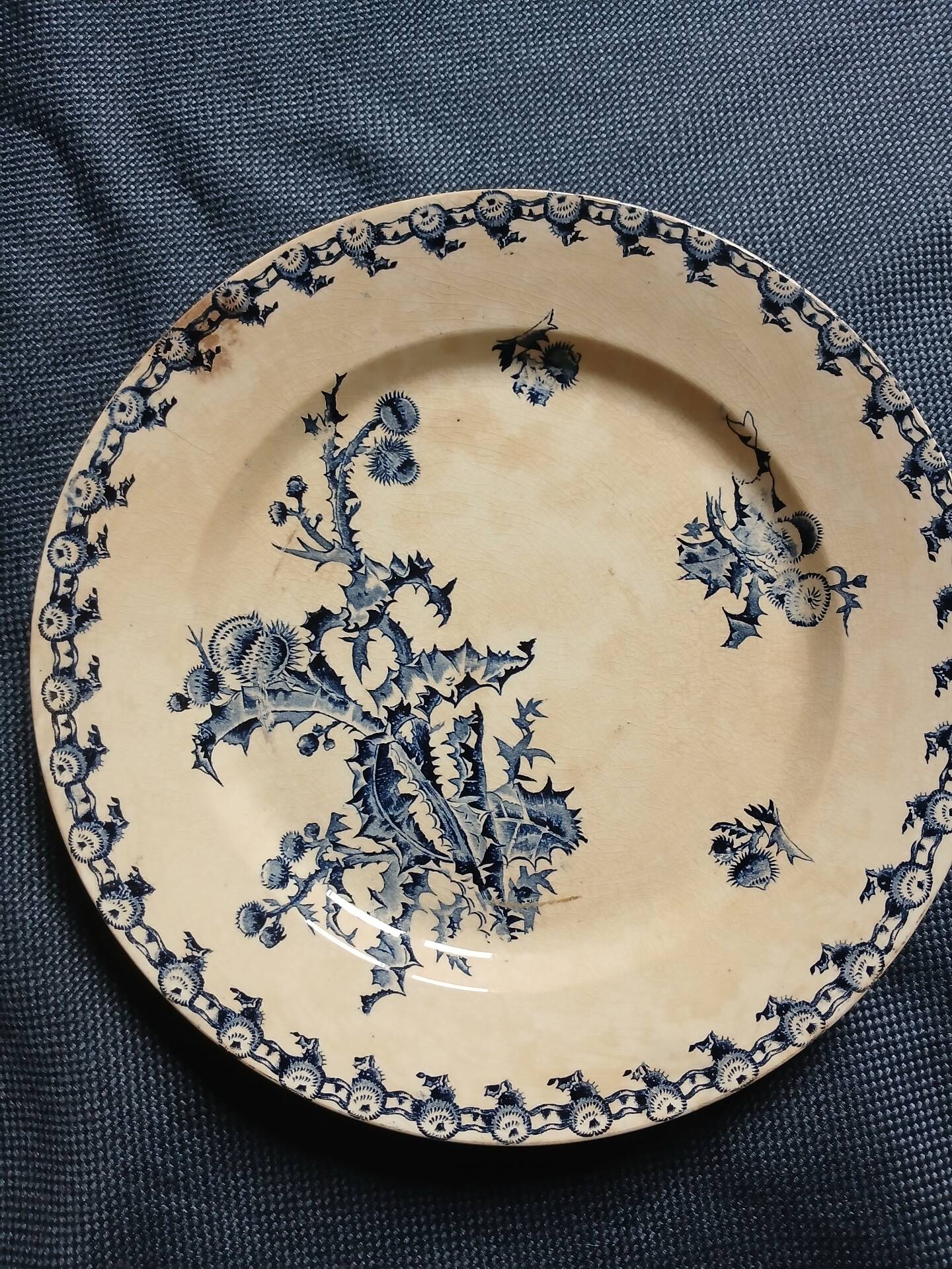14 dinner plates + 2 "Chardons" dishes from Gien