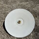 Vintage suspension industrial lampshade in green and white enamel XL