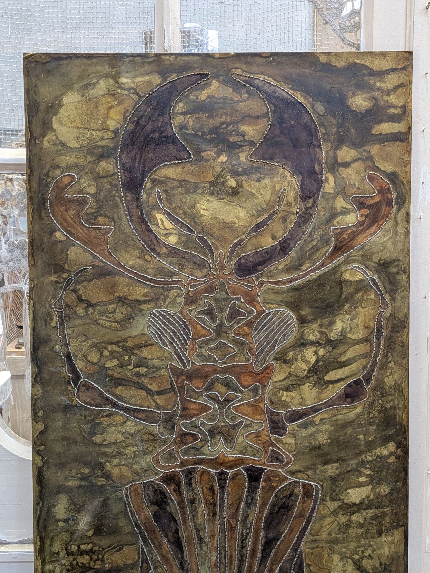 Large brutalist wall panel