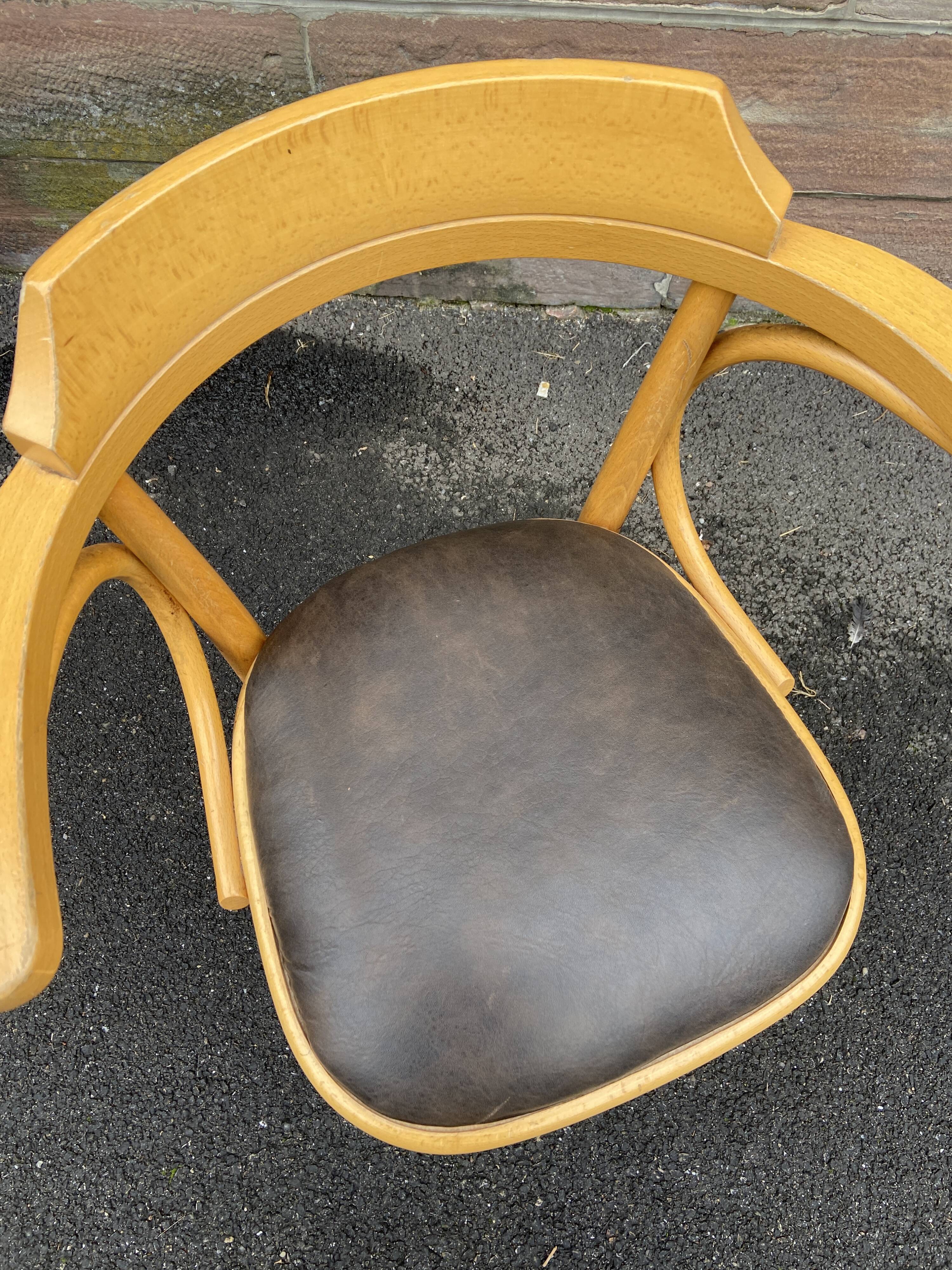 FISCHEL THONET 1950 Bentwood Armchair American Office Style Viennese Bentwood Armchair