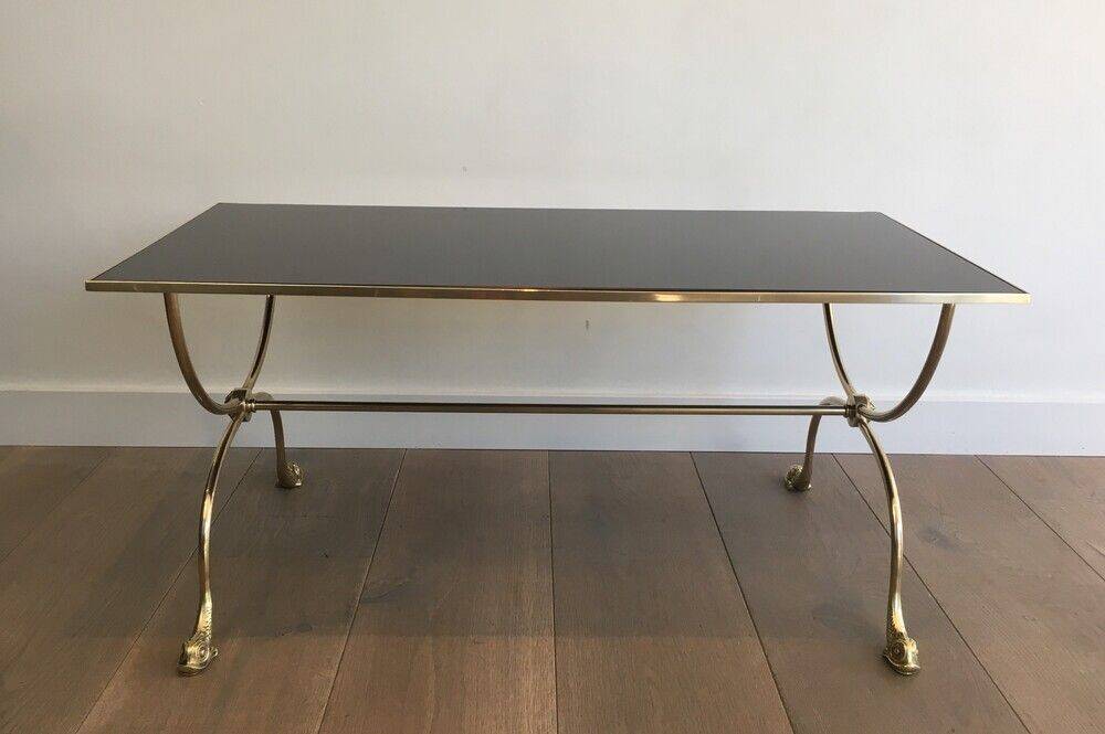 Brass coffee table. Maison Jansen.