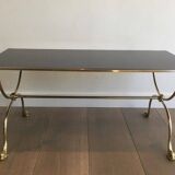 Brass coffee table. Maison Jansen.