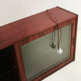 Danish Hundevad rosewood wall unit display cabinet 70s mid century vintage