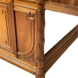 Louis XVI style walnut bed and bedside table