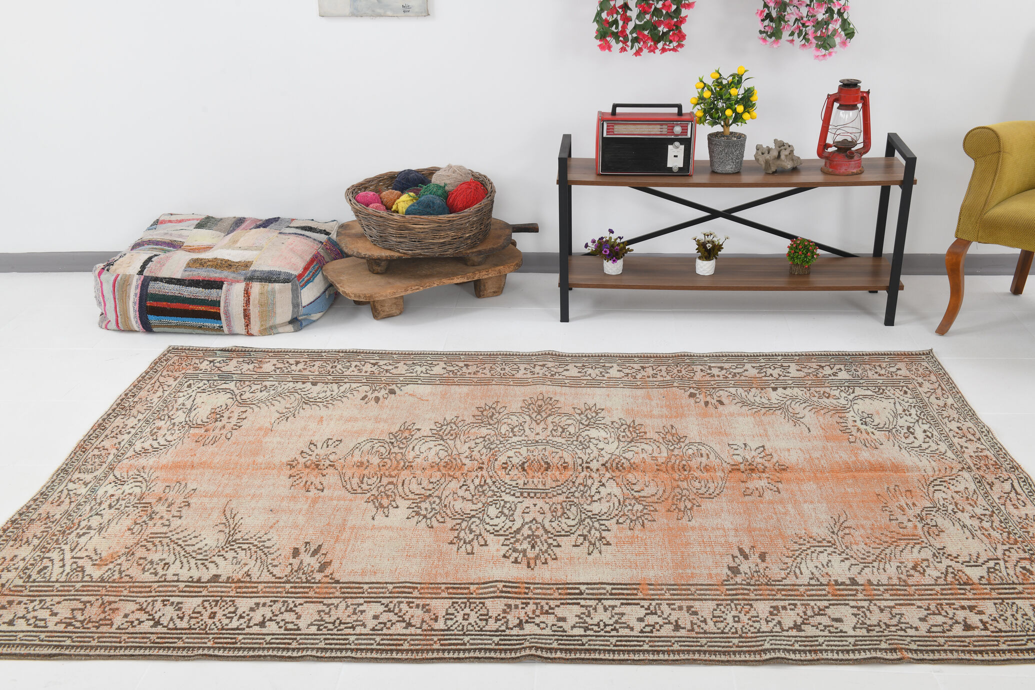 5x8 classic turkish vintage rug, 5x8 vintage rug, 263x163cm