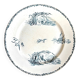 Plat rond Creil & Montereau en terre de fer, service "Marine"