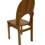 Vintage set of four pinewood chairs Rainer Daumiller minimalist design