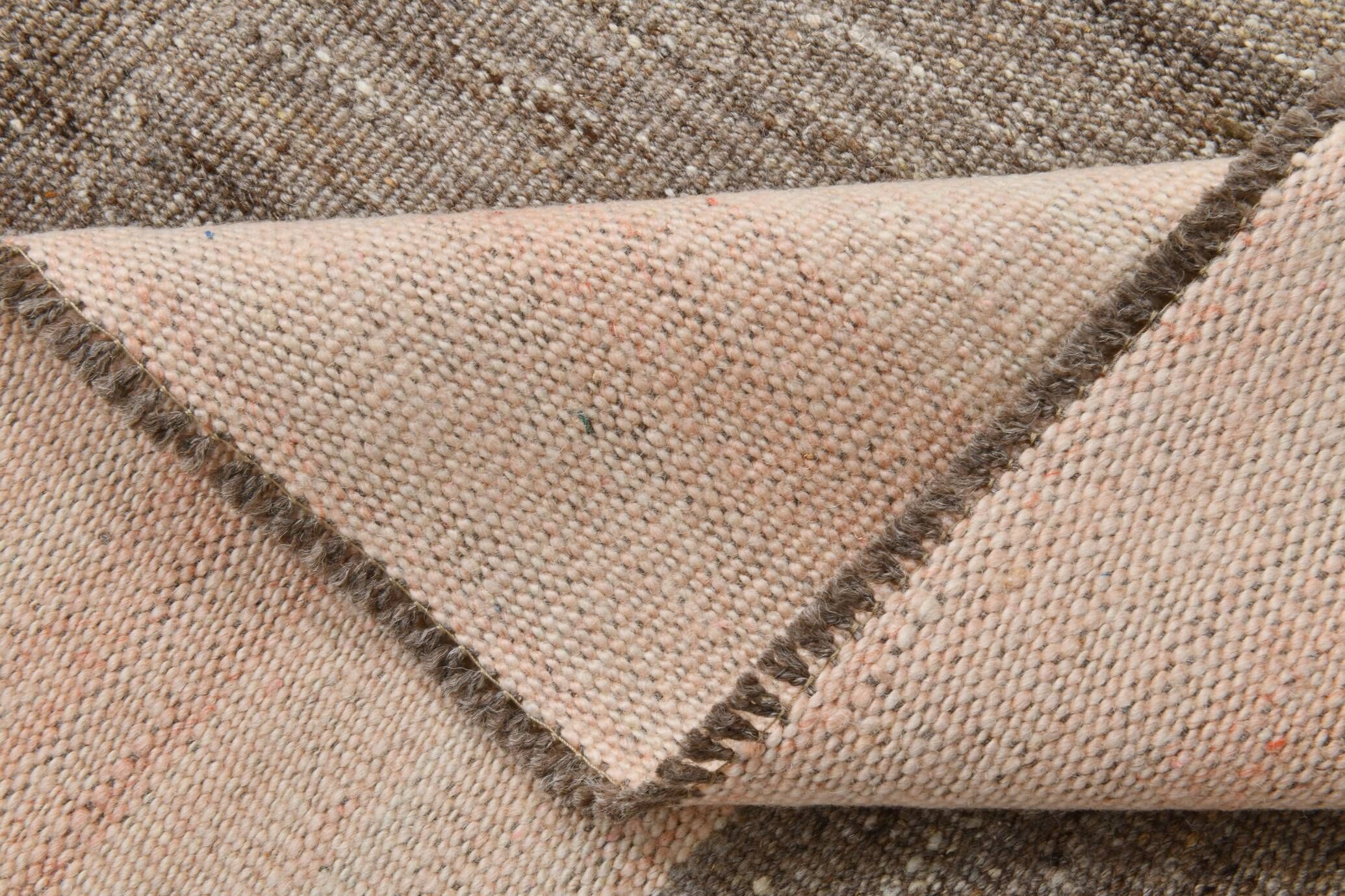 6x10 Brown Pink Living Room Kilim Rug, 190x307Cm