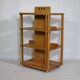 Solid cherry wood rolling shelf, unique piece, 1970s