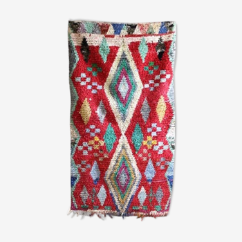 Boucherouite woven hand to the Morocco Berber carpet 194x110cm
