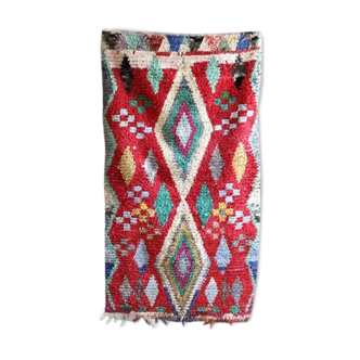 Boucherouite woven hand to the Morocco Berber carpet 194x110cm