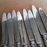12 dixi knives in silver metal, filet model