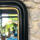 Antique Louis-Philippe black mirror, 75.5cm/48.5cm, trumeau style