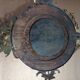 Wall clock in glazed earthenware decoration and brass chain empire style
