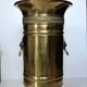 Hollywood Regency style umbrella stand, brass finish and lio pattern.
