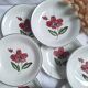 Deep plates / Salad plates with flower design, Sarreguemines model Emilie