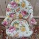Fauteuil crapaud Napoléon III tissu fleuri