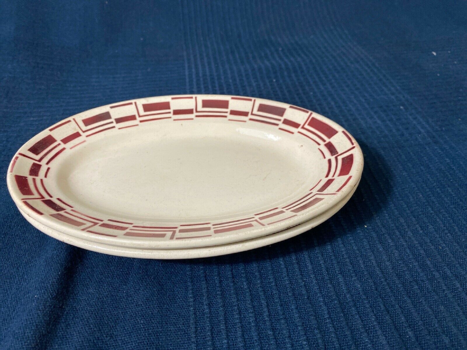 Lot 2 flat ceramic cup plate by Badonviller model Bernard