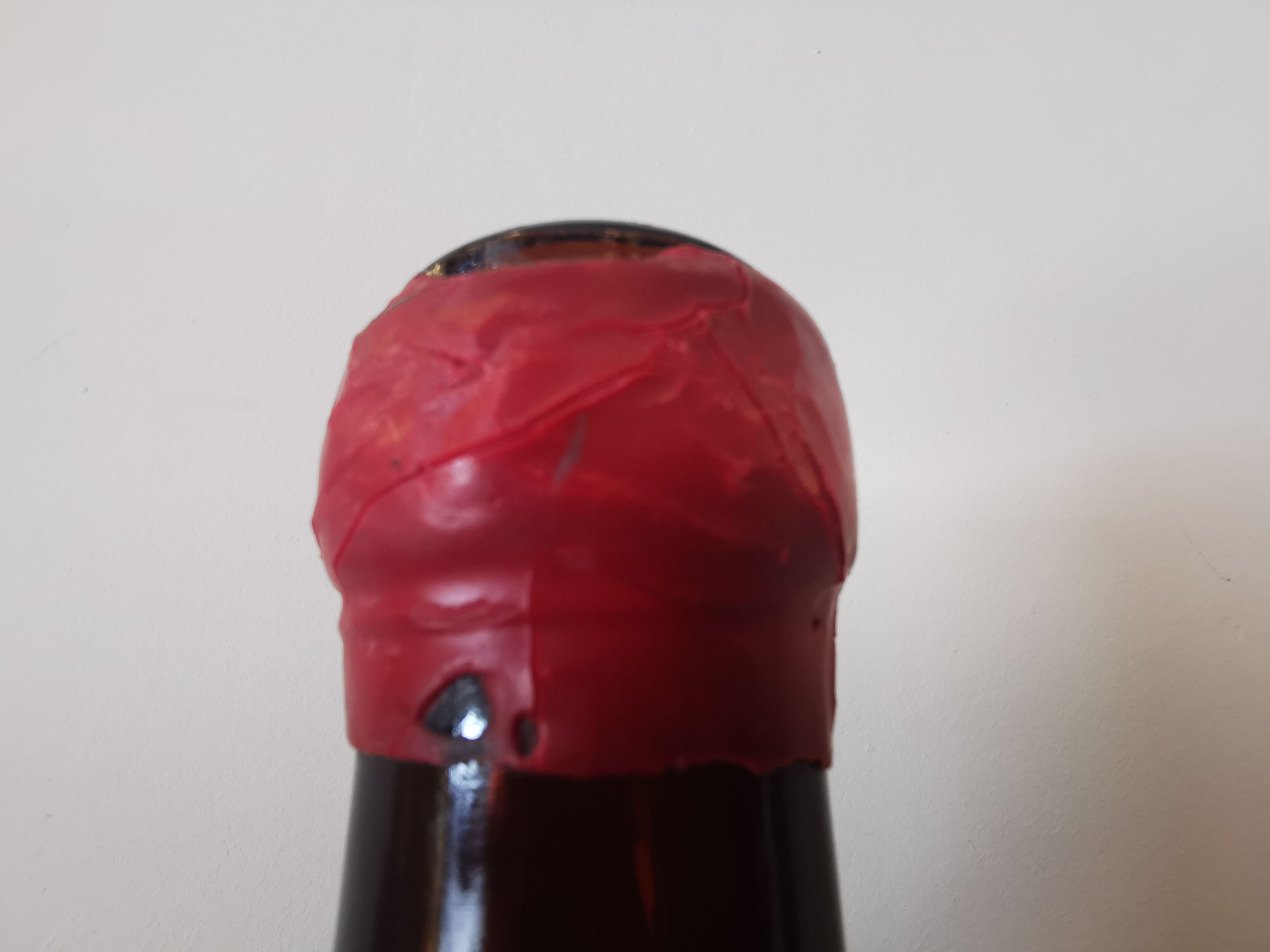 Vintage xxl bottle (46cm)in amber blown glass