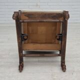 1930s, Danish highback rocking chair, original hand woven wool, ash wood.