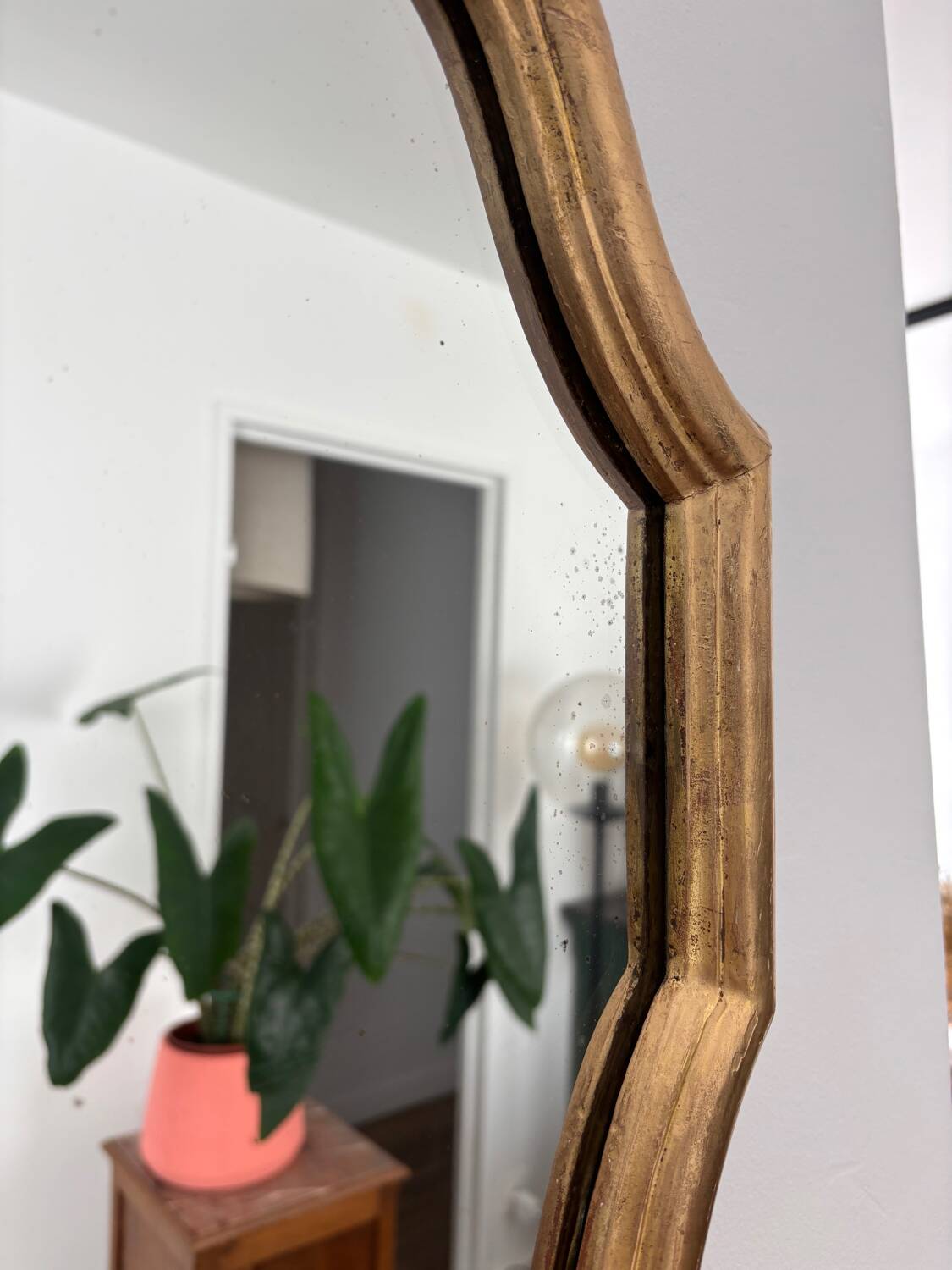 Antique gilded mirror, LOUIS XV baroque style