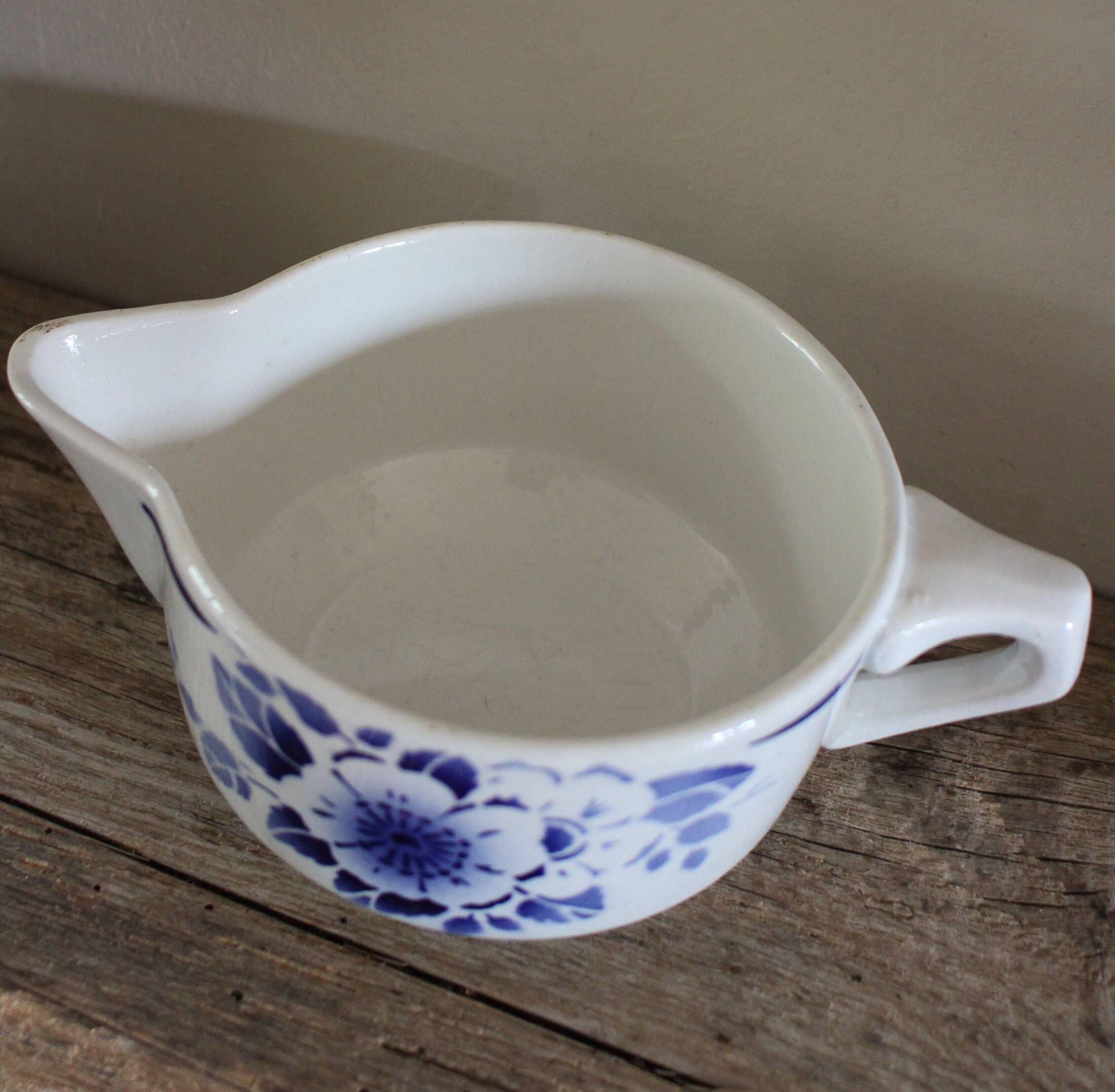Blue Flower Sauce Boat Saint Amand Art Deco