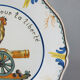 Geo Matel earthenware plate copy of old Nevers model 'I sing for freedom'