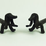 Pair of wrought iron "dog" chenets