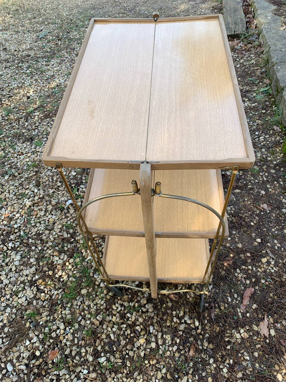 3-tier bocado serving trolley in blond beech