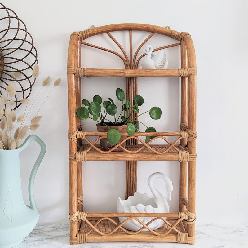 Rattan shelf