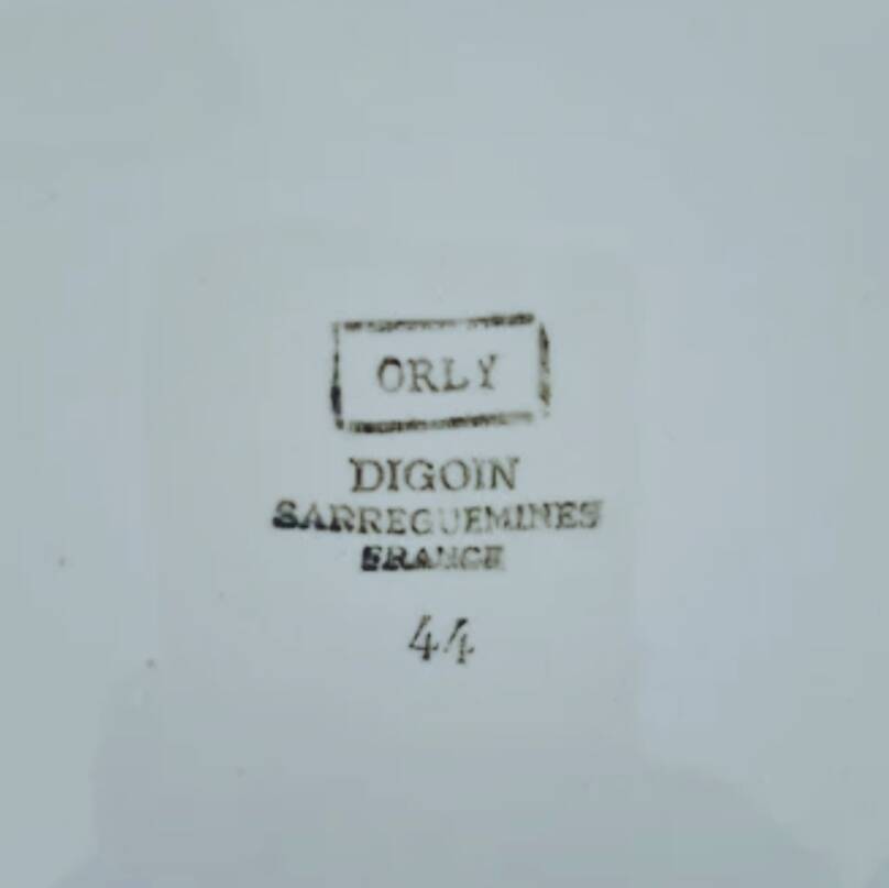 7 assiettes plates Digoin Sarreguemines modèle Orly