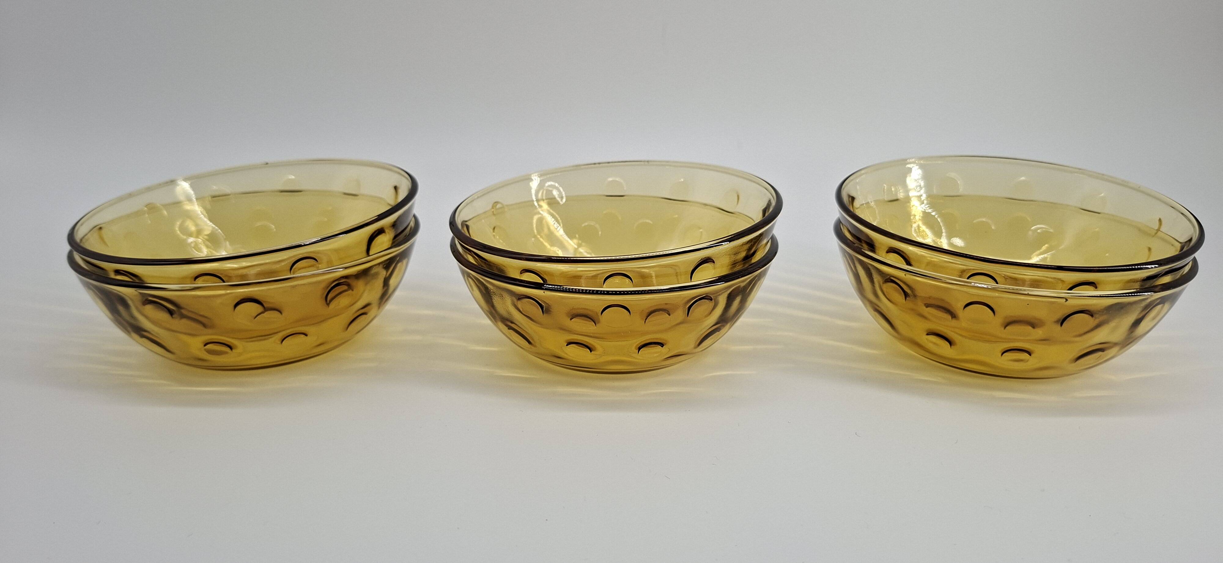Amber glass dessert service - 1970