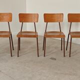 Lot de 35 chaises d'école tchèque Kovona style bistrot des