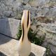 Soliflore vase in beige opaline and brown design and vintage