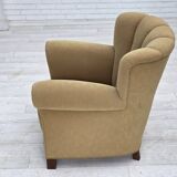 1960s, Danish relax chair, original light green furniture wool.