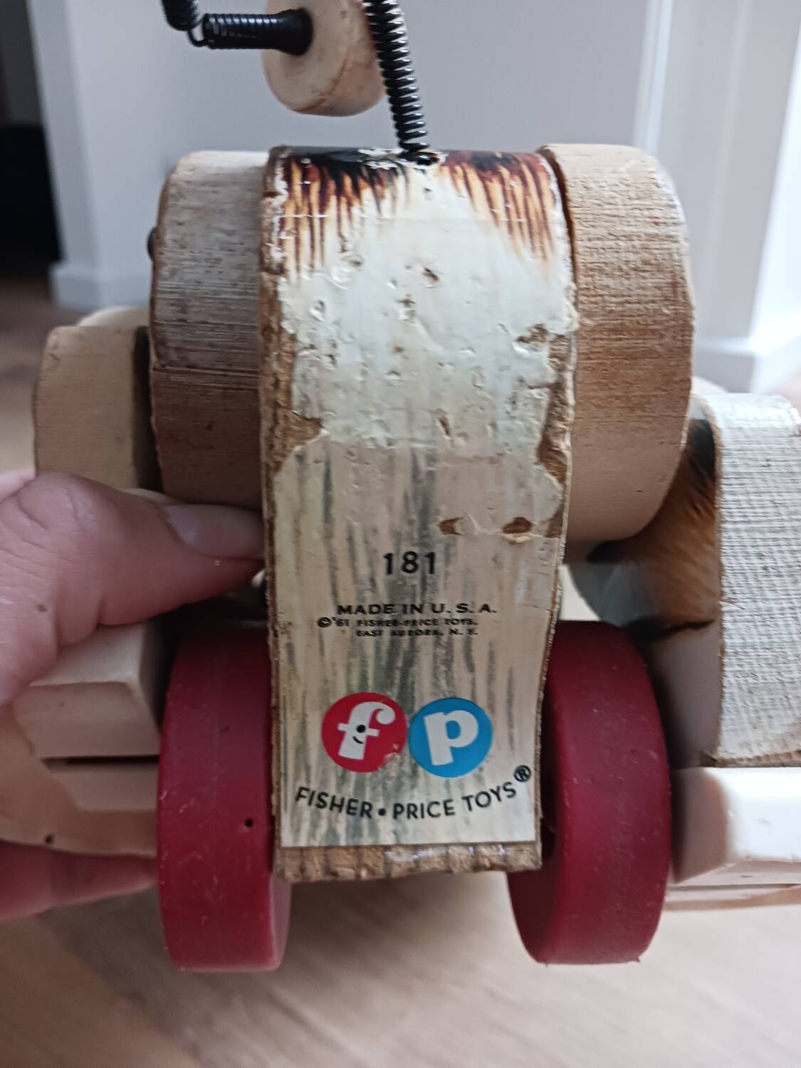 Snoopy chien en bois à tirer fisher price