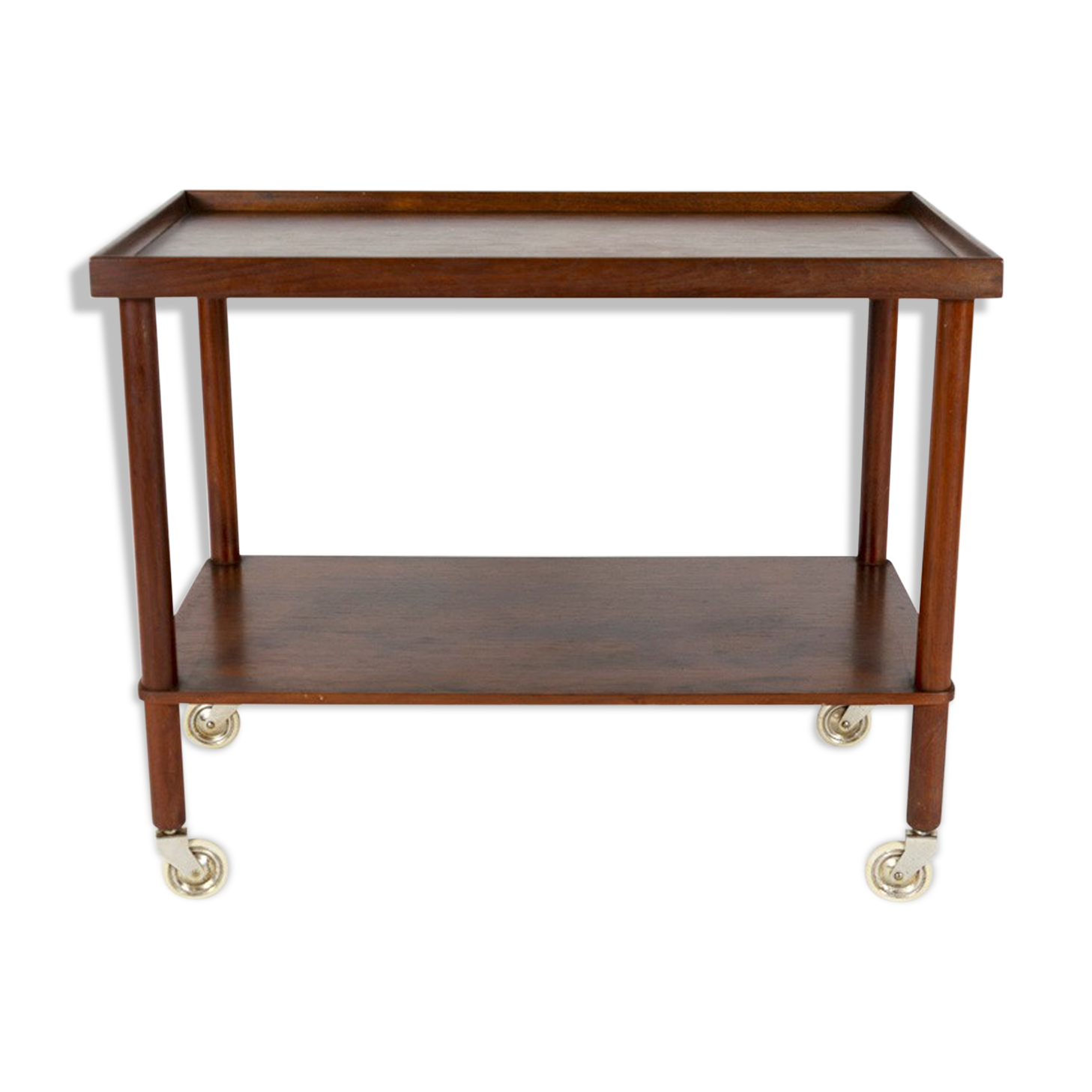Danish designed rosewood rolling table-side cart, circa 1960