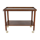 Danish designed rosewood rolling table-side cart, circa 1960