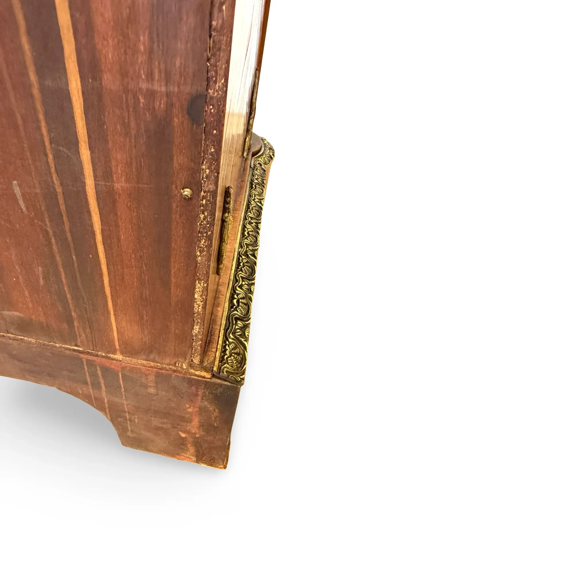 An antique French Louis XVI-style marble-top side cabinet