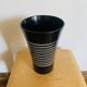 Vintage black Scheurich vase with graphic design – West Germany – 70s/80s