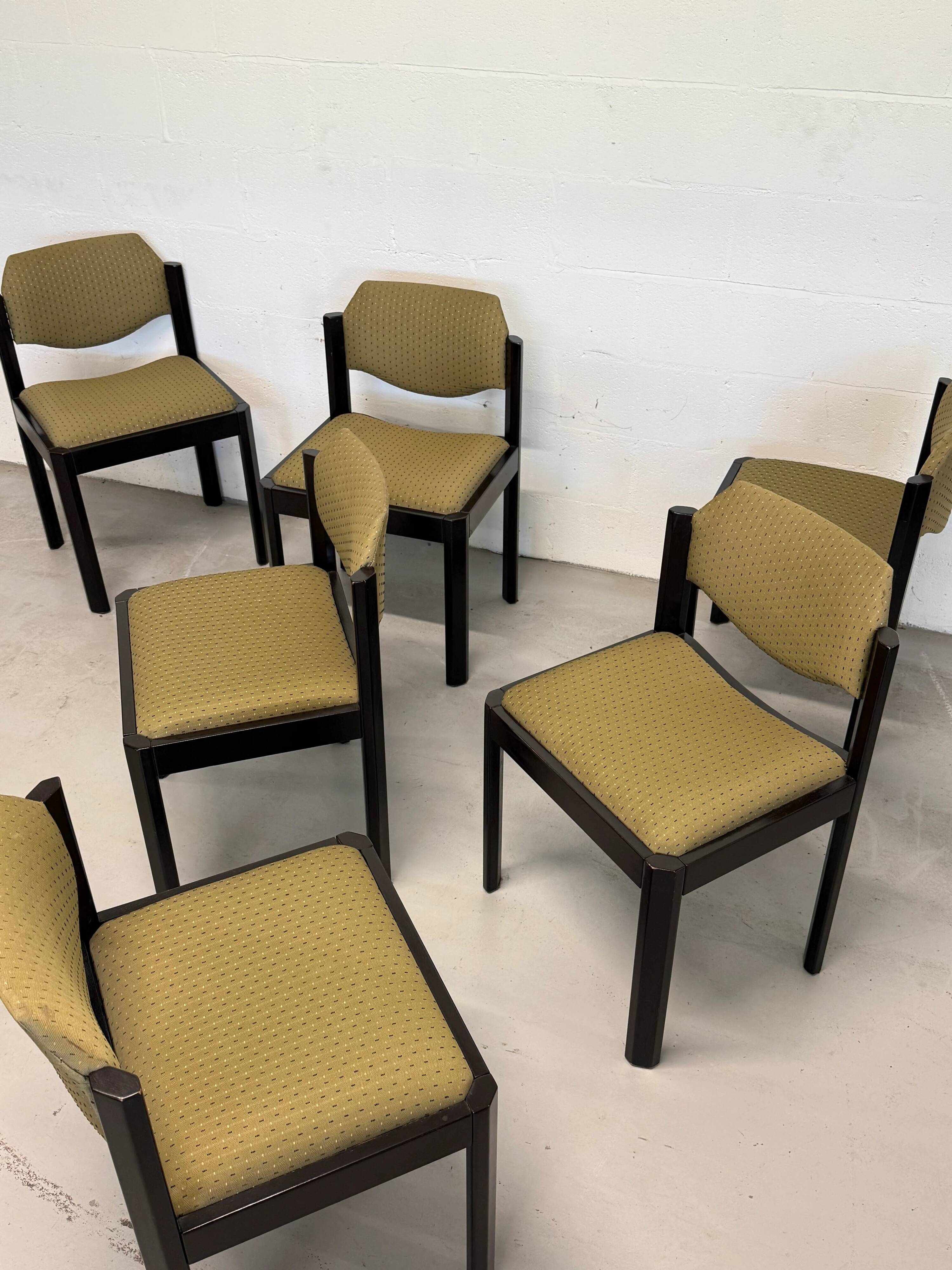 Ensemble de 6 chaises de salle à manger italiennes vintage