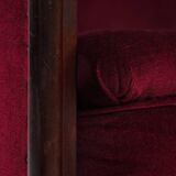 2 red velvet Amsterdam School Art Deco chairs, The Netherlands, 1930s