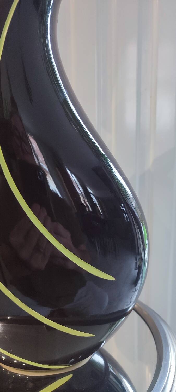 Sculptural ceramic vase, modernist line, designer piece