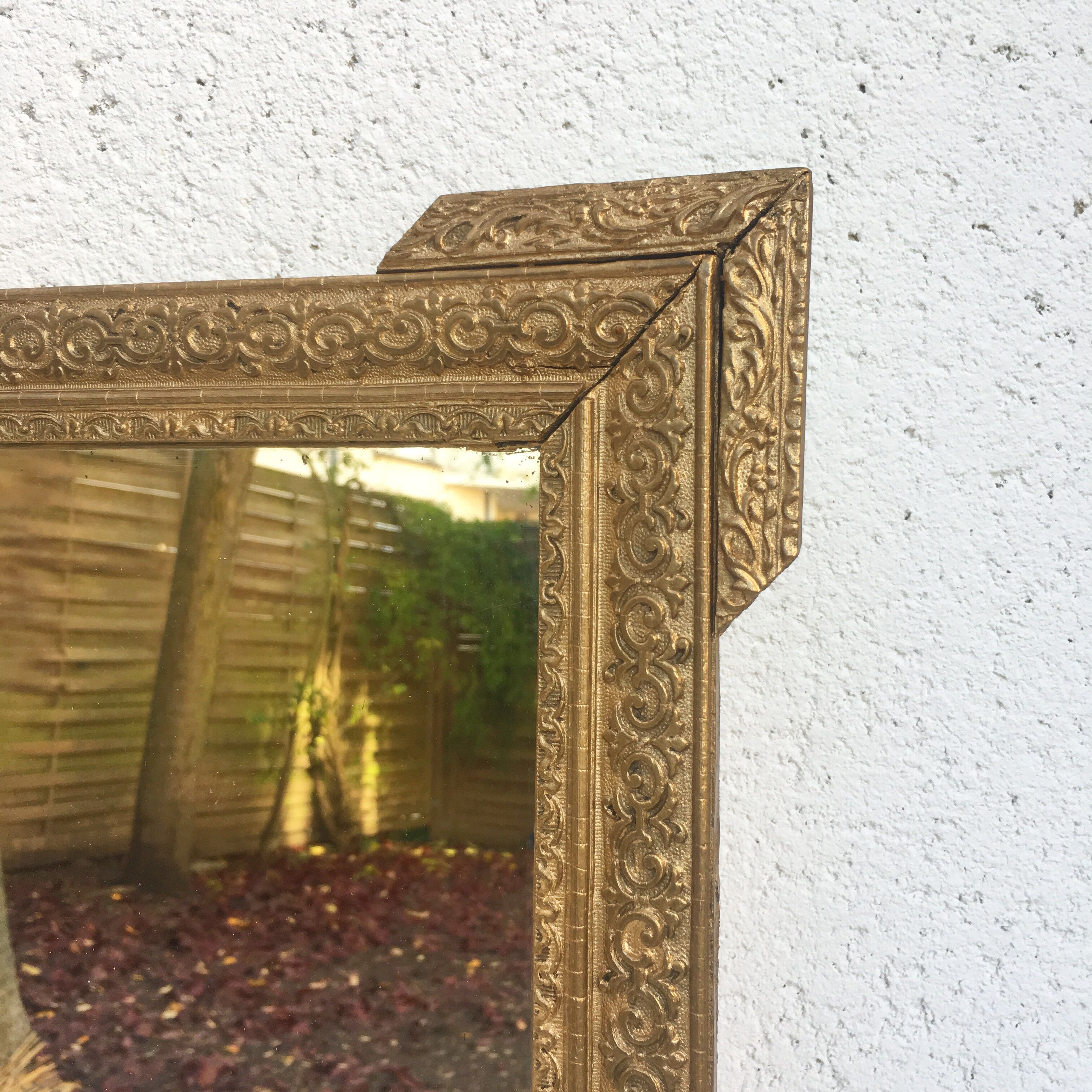 Miroir ancien cadre en bois doré 48x37cm