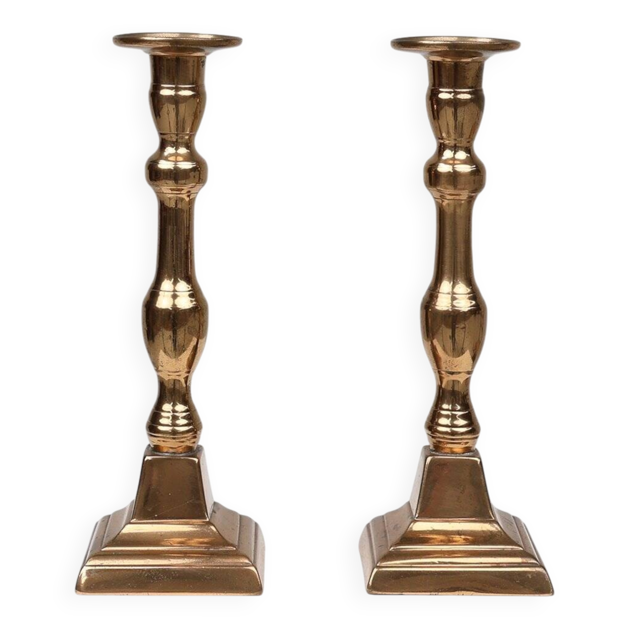French Candlesticks in Bronze, 1890s, Set of 2