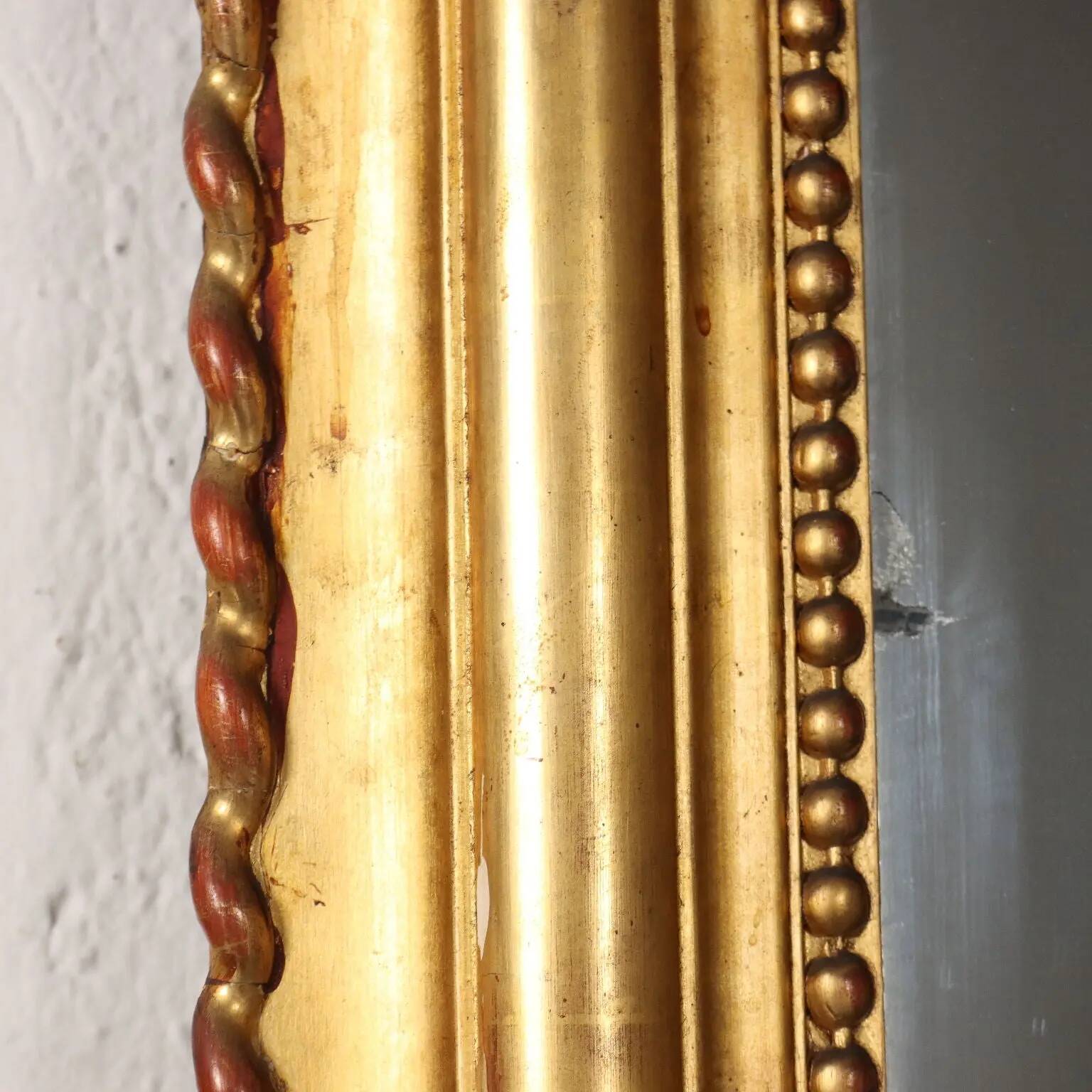 Eclectic antique mirror in gilded wood, Italy, 19th century