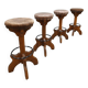 Vintage leather barstools 'Brutalism'