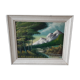 Oil painting on canvas landscape vintage mountains