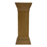 Vintage Rattan Column Planter Bamboo Bohemian Pillar '70s Rattan Mcguire