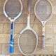 Vintage 3 wooden tennis rackets